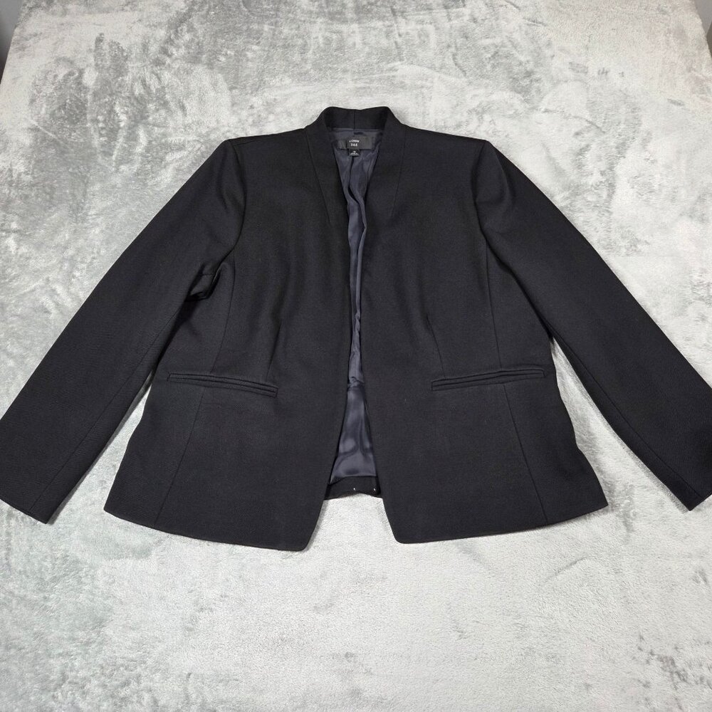 J Crew Blazer 18 Black Stretch Twill 365 Going Out Preppy Office Work Jacket